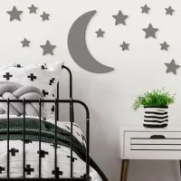 Sperrholz Wanddekoration – Mond und Sterne Set