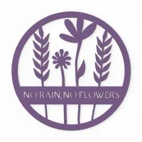 Déco murale en contreplaqué – No Rain No Flowers, ronde