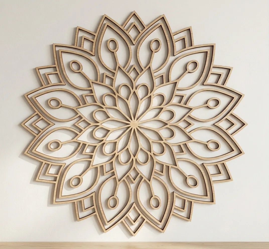 Wooden Petals Mandala Wall Art