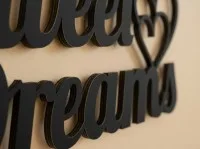 Sweet Dreams Wall Art — Wooden Script with Heart