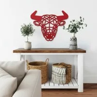 Wooden Origami Bull - Birch Plywood Wall Decor