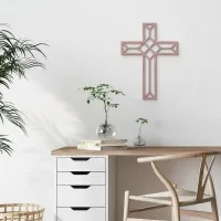 Origami-Kreuz Wanddekoration aus Birken-Sperrholz
