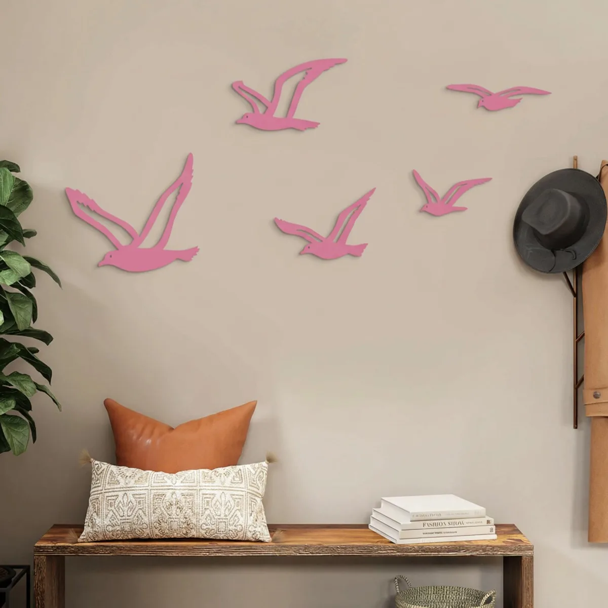 Seagull Flock Wall Decor – 5 Pieces – Birch Plywood