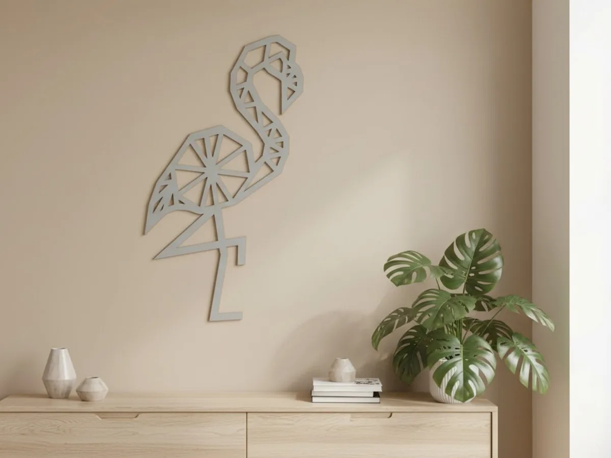 Multiplex decoratie – Origami flamingo