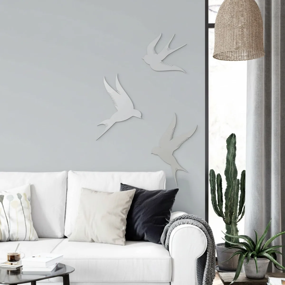Déco murale en bois – Trio d'oiseaux – Contreplaqué de bouleau (3 pièces)