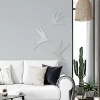 Déco murale en bois – Trio d'oiseaux – Contreplaqué de bouleau (3 pièces)