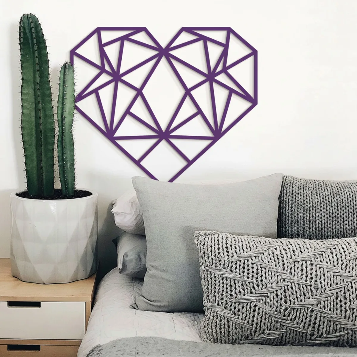 Origami Heart Wall Decor – Birch Plywood – 3 Sizes