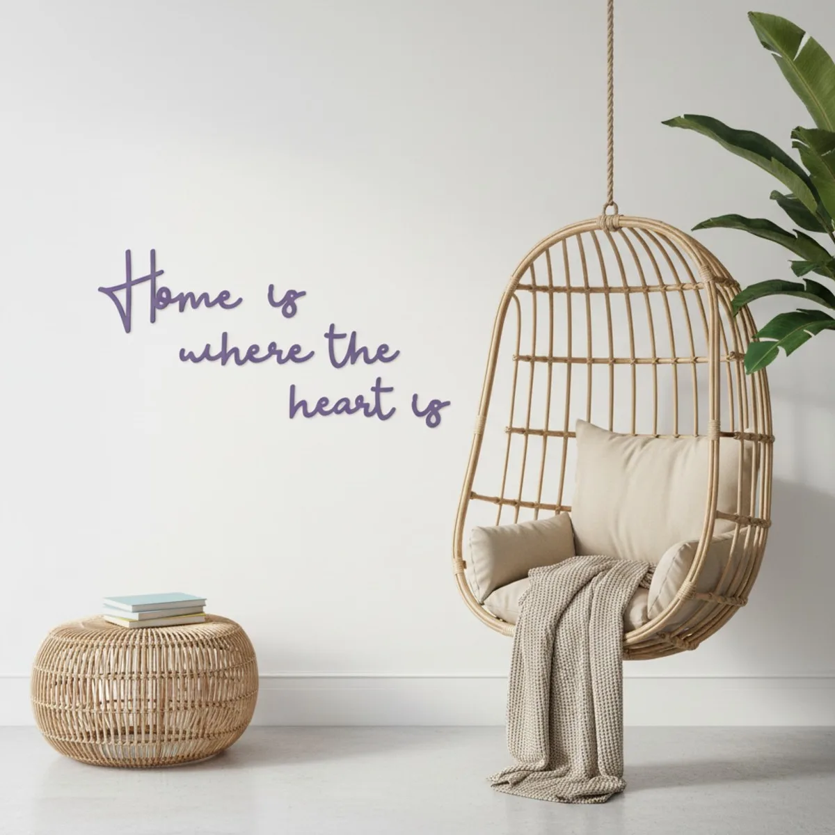 Houten wandletters - Berken multiplex - Home is where the heart is (6 delen)