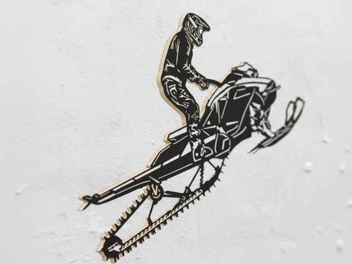 Snowmobile Rider Wall Art