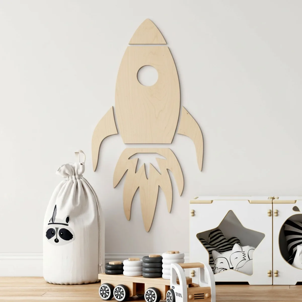 Birch Plywood Wall Decor - XXL Rocket