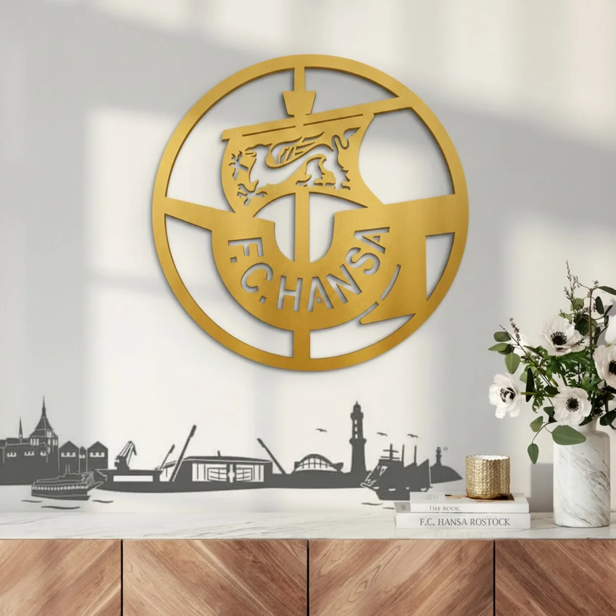 Multiplex decoratie – Logo FC Hansa Rostock – rond Ø38 cm