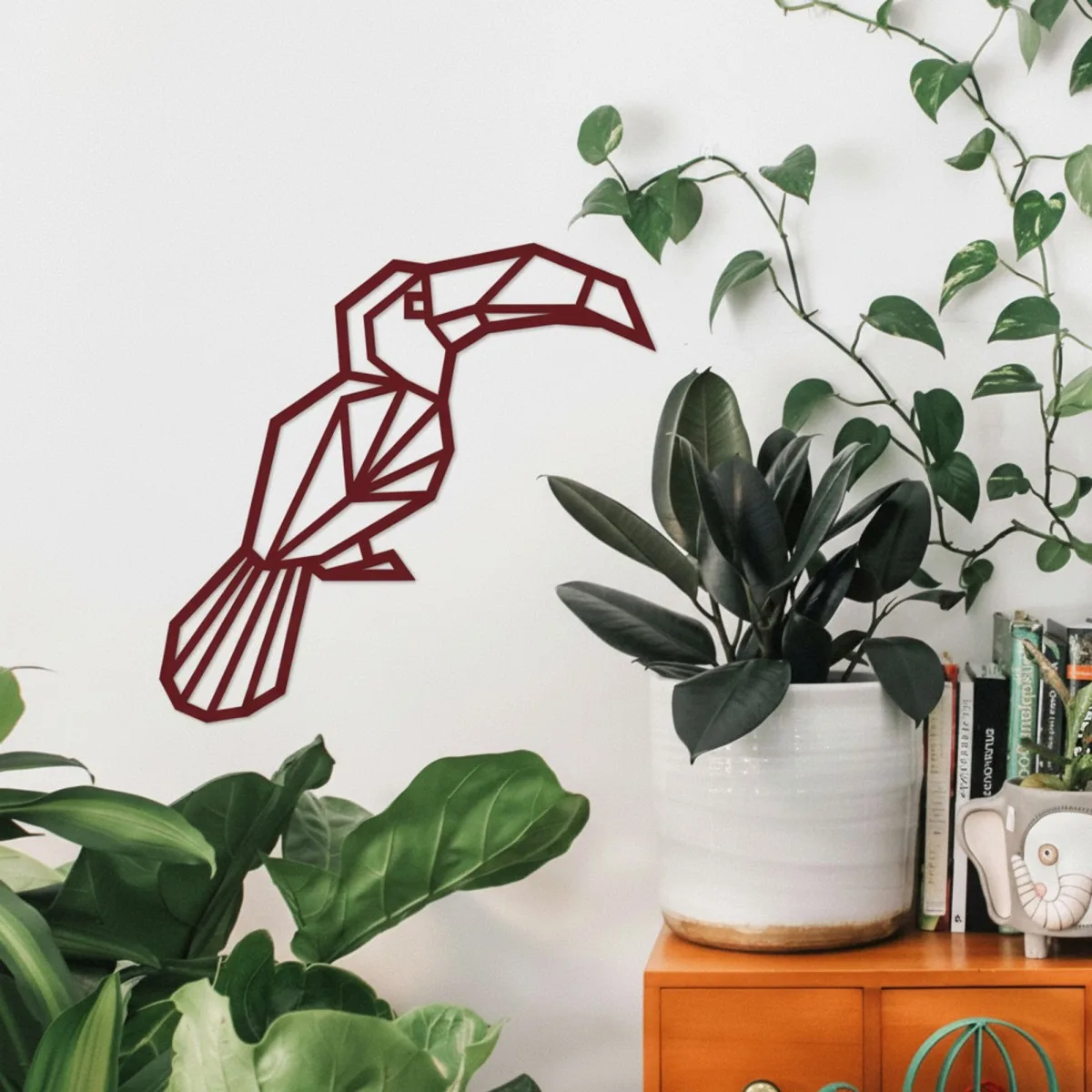 Multiplex wanddecoratie – Origami toekan