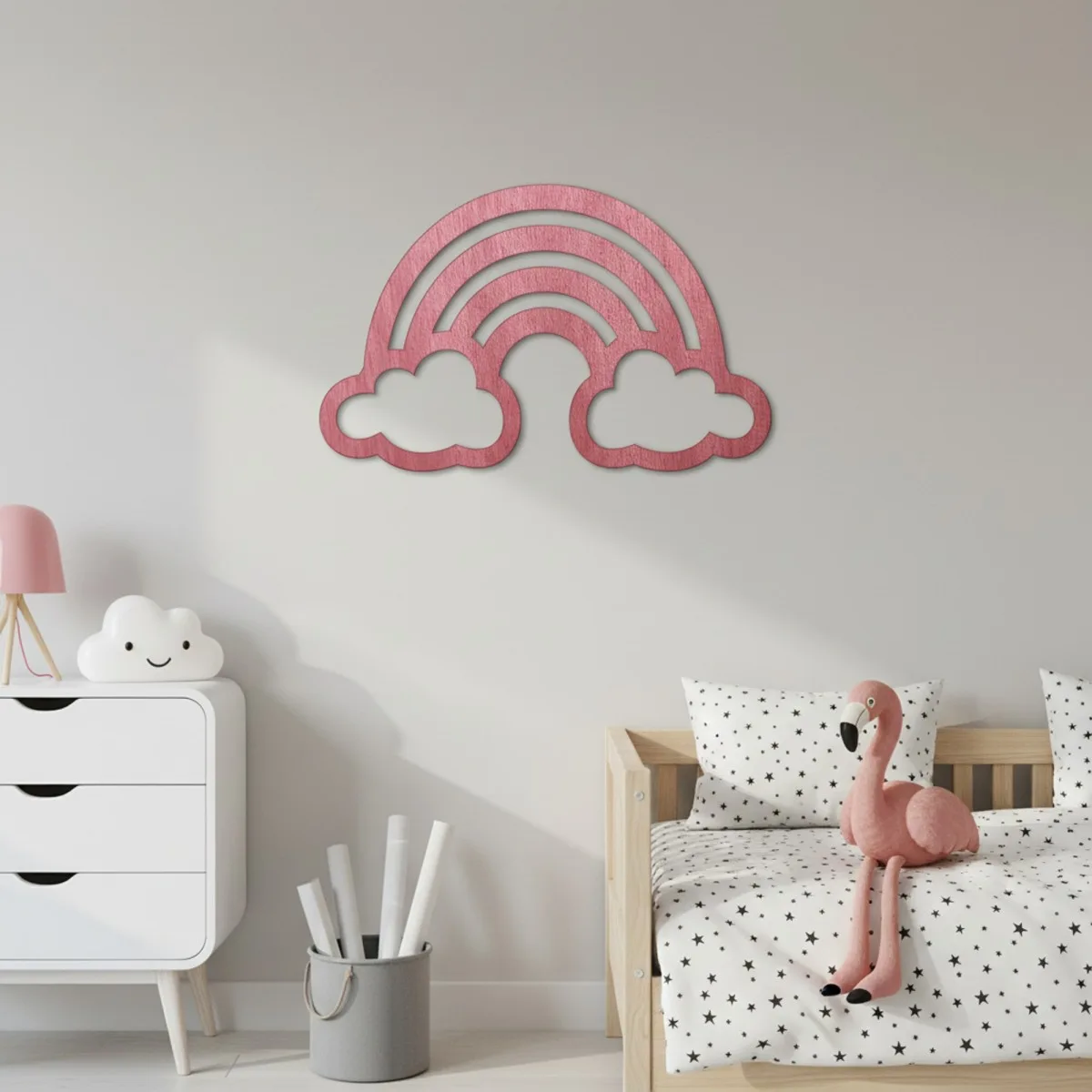 Rainbow with Clouds – Birch Plywood Wall Decor