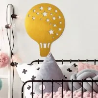 Multiplex wanddecoratie – Heteluchtballon met sterren