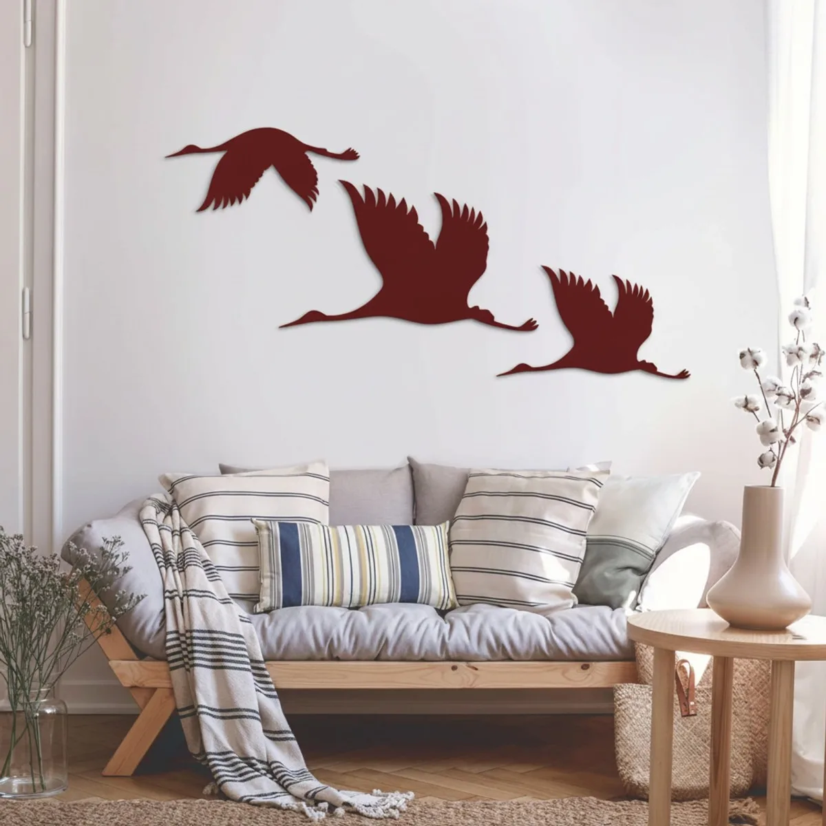 Flight of Cranes Wall Decor Set of 3 – Birch Plywood