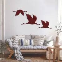 Flight of Cranes Wall Decor Set of 3 – Birch Plywood