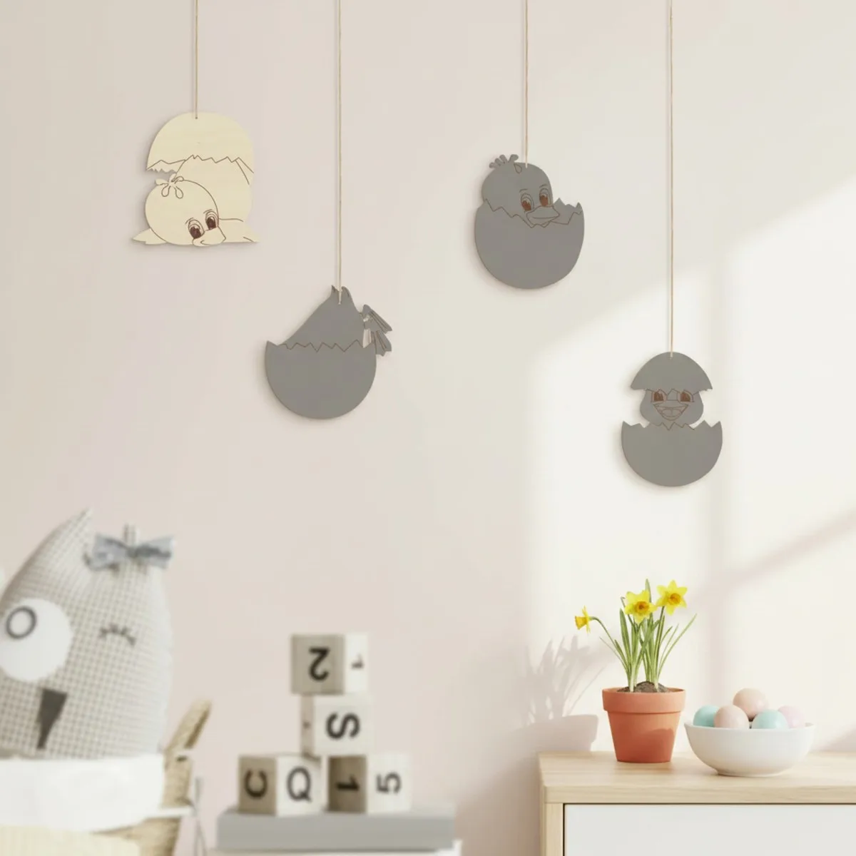 Easter Chicks in Birch Plywood (4 Pieces)