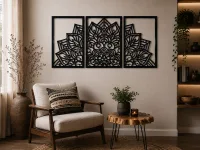 Plywood Mandala Triptych Panel