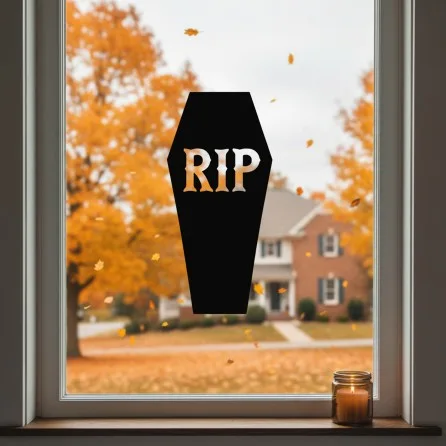 Déco murale cercueil RIP – cercueil d'Halloween – contreplaqué de bouleau