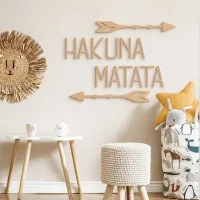 Hakuna Matata Wooden Wall Decor with Arrows - Birch Plywood