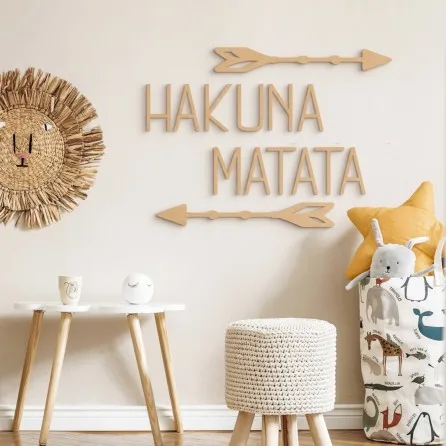 Décoration murale Hakuna Matata avec flèches - Bouleau