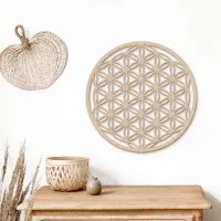Birch plywood decoration: Flower of Life Symbol of Power