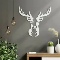 Deer Head Wall Decor – Birch Plywood – 40x42 cm