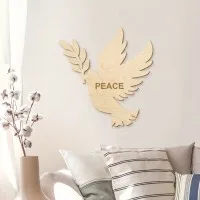 Dove of Peace Wooden Wall Decor – Birch Plywood Bird Silhouette