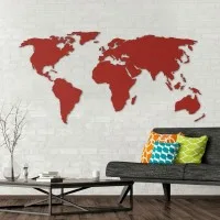 Birch Plywood 3D World Map Wall Decor