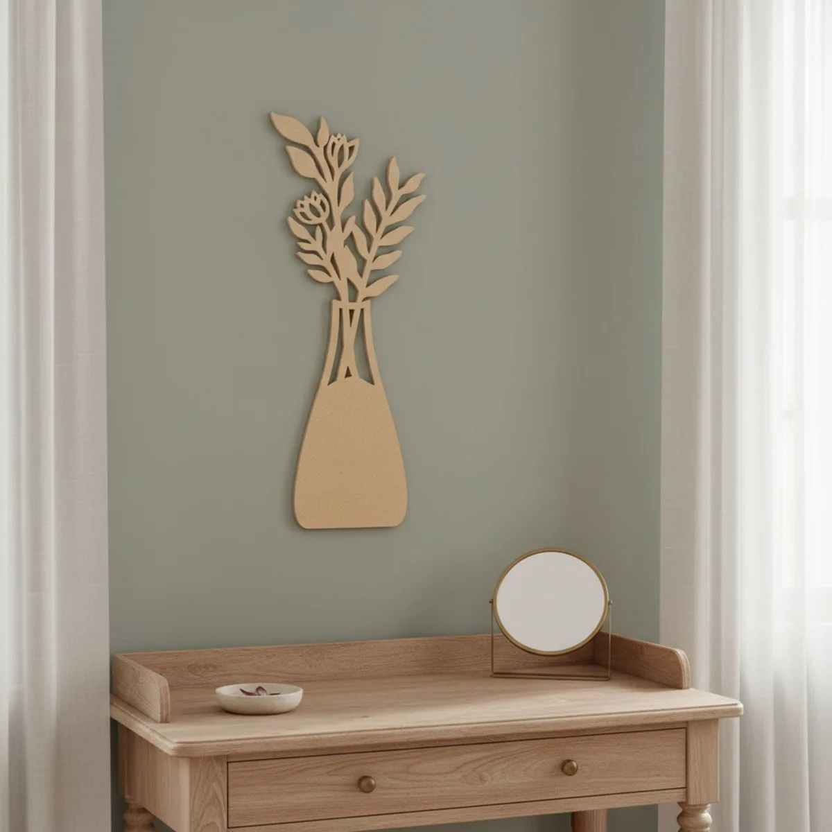Multiplex houten decoratie: Boeket in een vaas