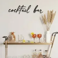Cocktail Bar Cursive Sign – Birch Plywood Wall Decor