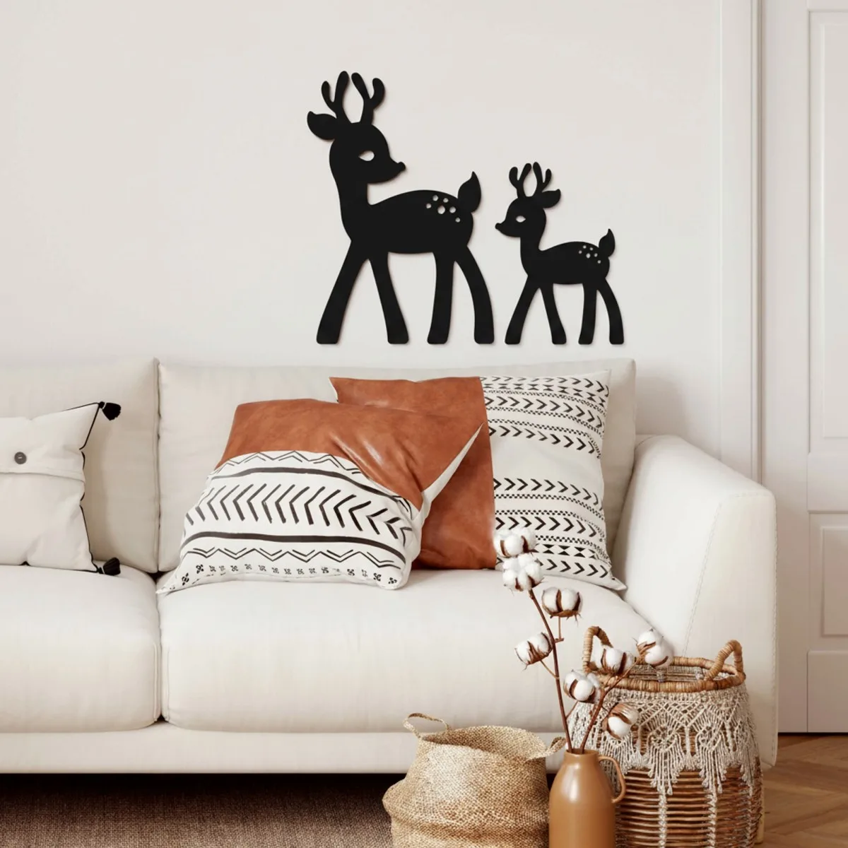 Wooden Fawn Wall Decor - Birch Plywood Animal Silhouette | Nursery & Living Room