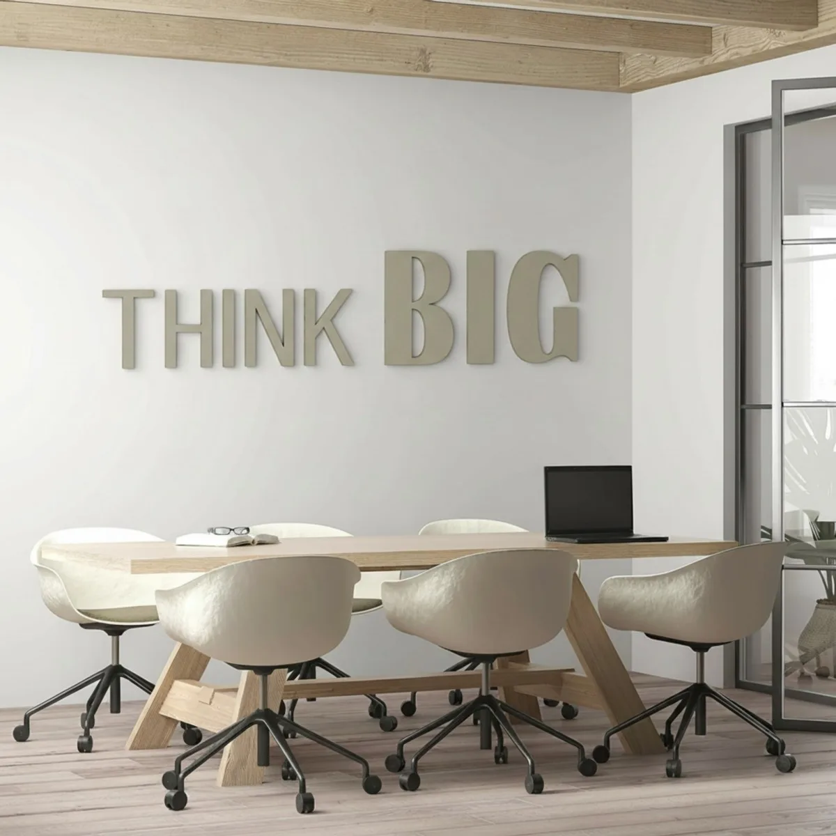 Citation « Think Big » en contreplaqué de bouleau