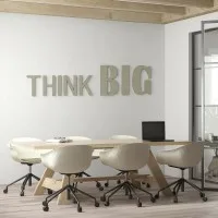 Citation « Think Big » en contreplaqué de bouleau