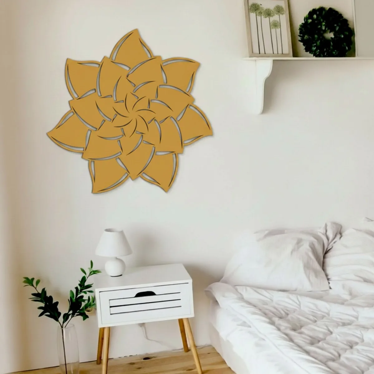 Mandala Flower 02 Wooden Wall Decor – Birch Plywood Cutout