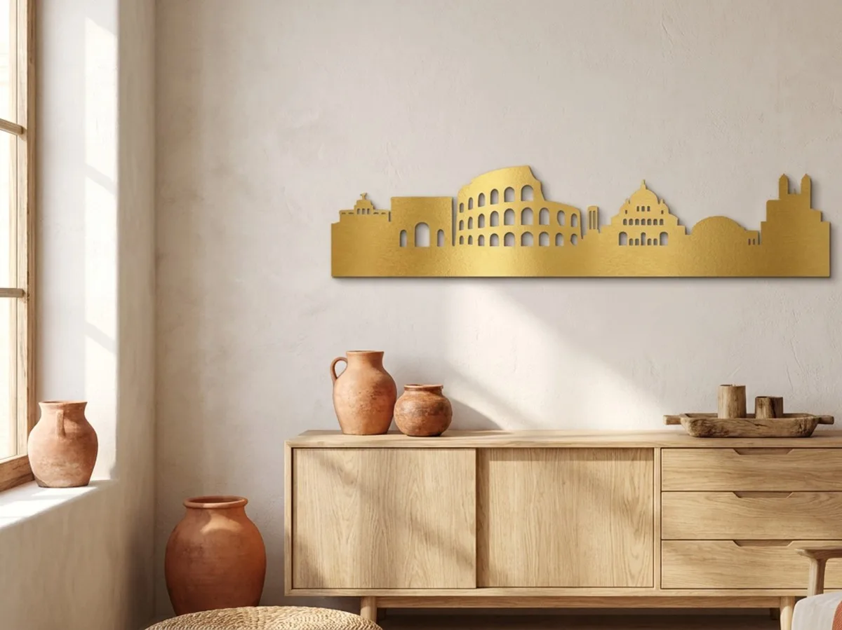 Sperrholz-Wanddekoration – Skyline von Rom