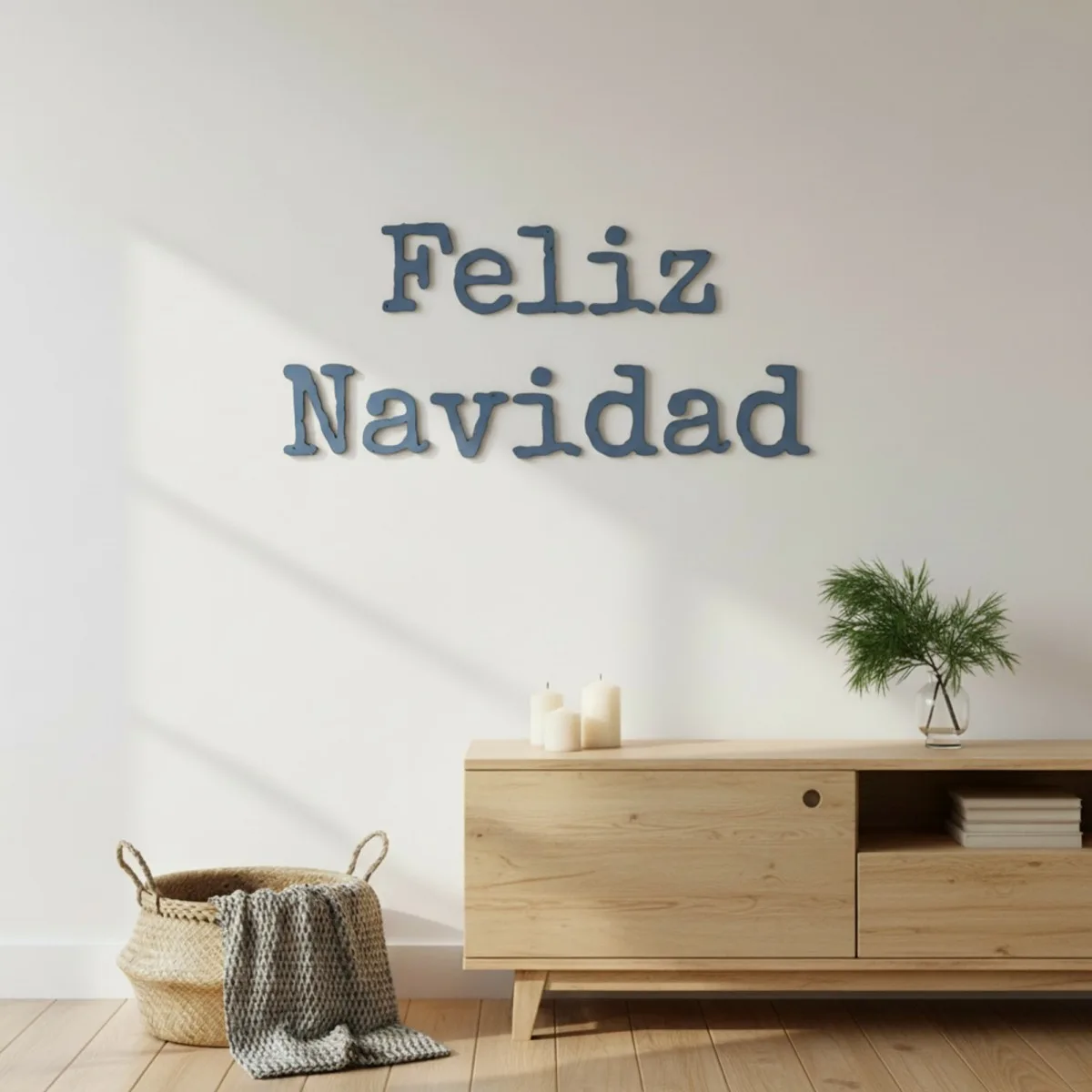 Feliz Navidad – Typemachine letters van berkenmultiplex (2 stukken)