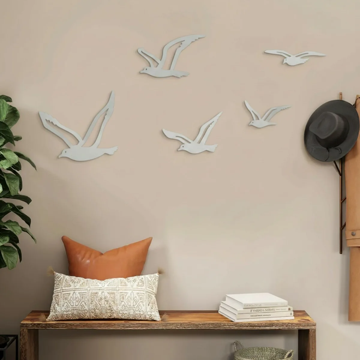 Seagull Flock Wall Decor – 5 Pieces – Birch Plywood