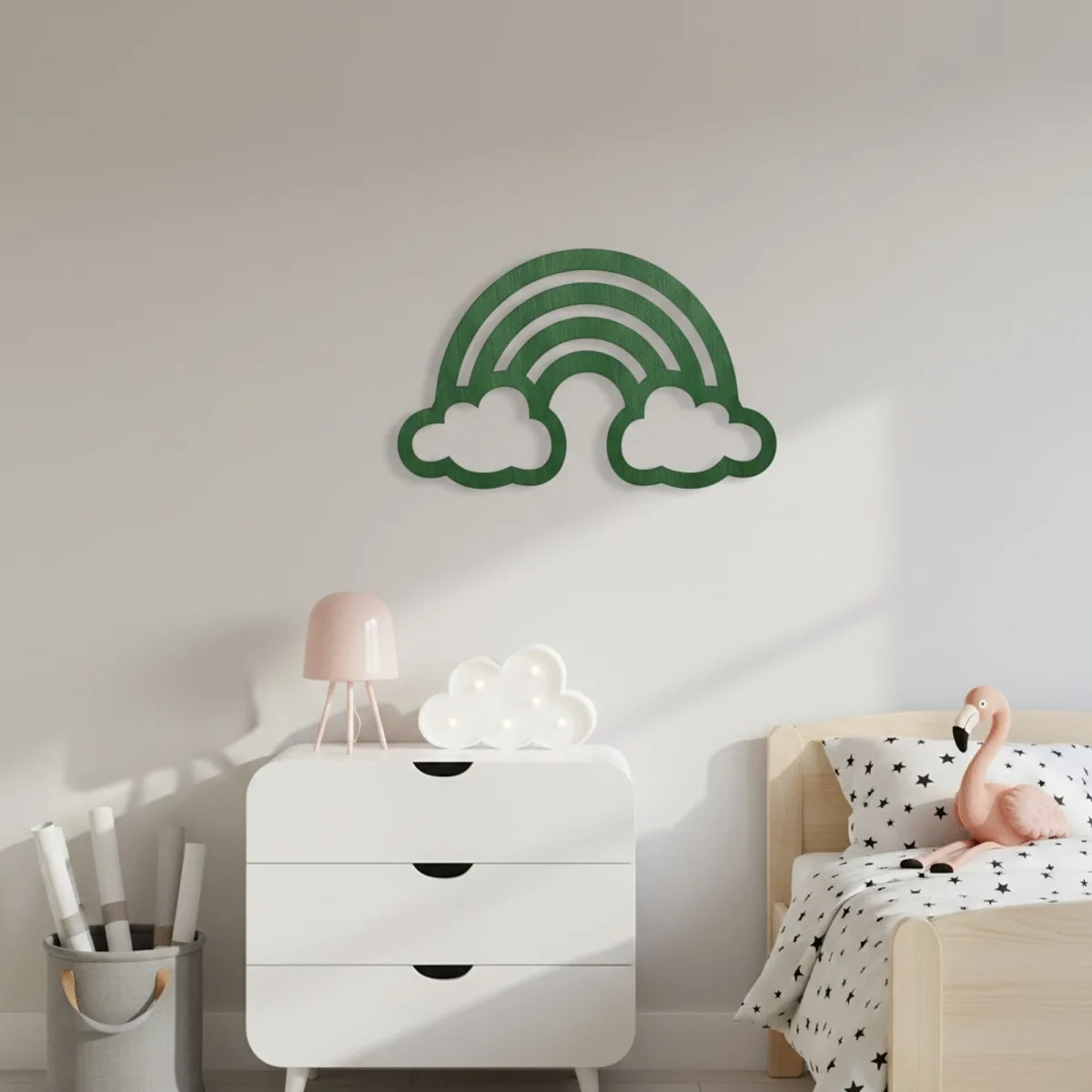 Rainbow with Clouds – Birch Plywood Wall Decor