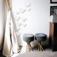 Birch Plywood Wood Wall Decoration - Hearts (10 pieces)