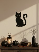Black Cat Wall Art – Laser Cut Birch Plywood Silhouette