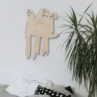 Décoration en bois - Trio de perroquets sur une branche - Contreplaqué de bouleau