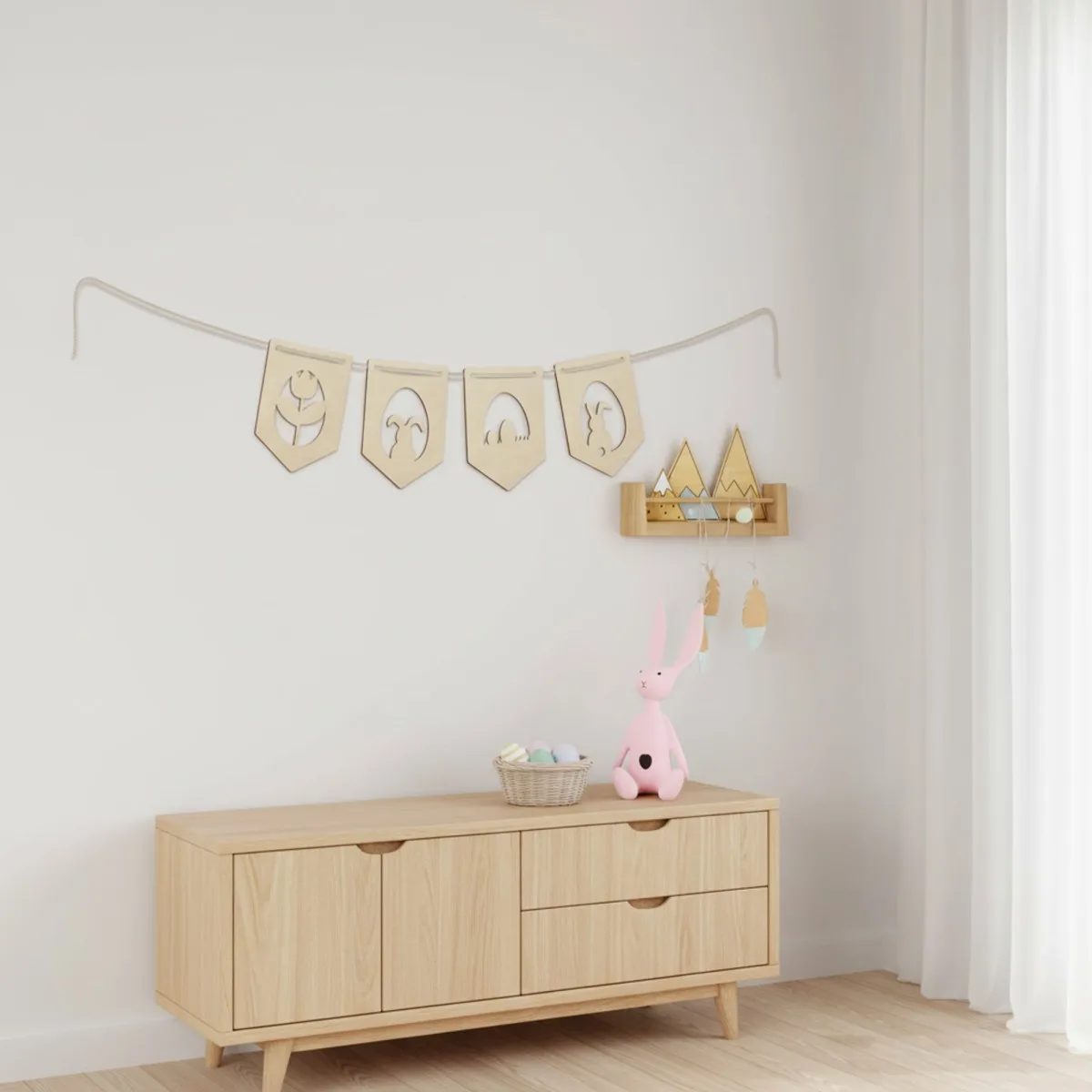 Easter Garland in Birch Plywood (4 Parts)