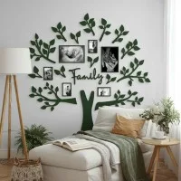 Family Tree Wall Decor XXL with 6 Photo Frames – Birch Plywood