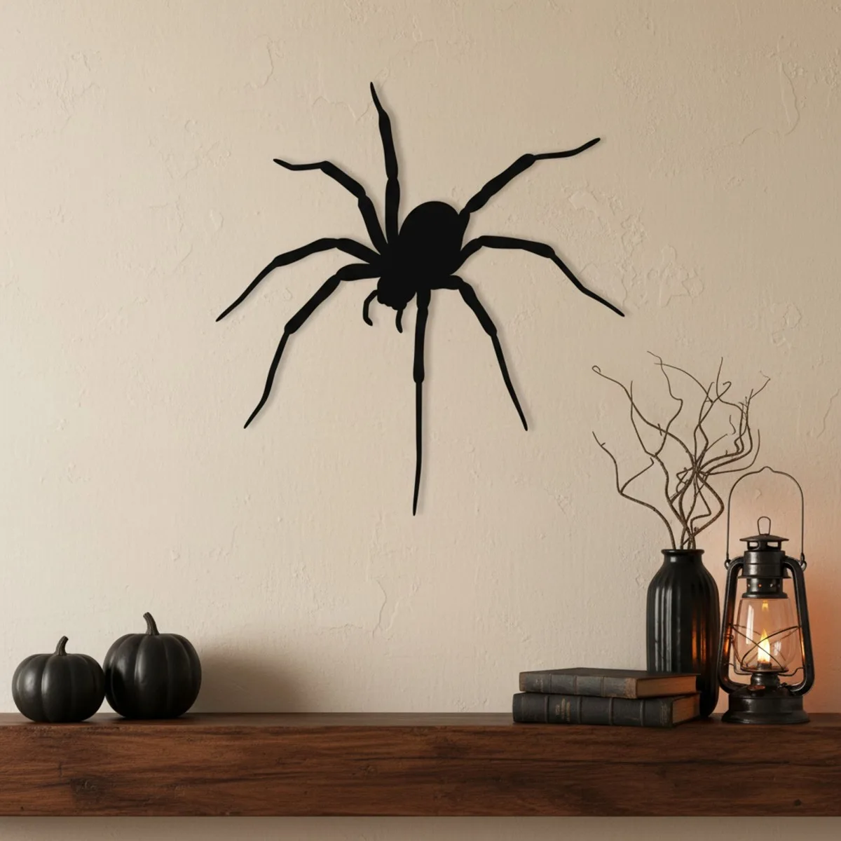 Araignée large déco murale – araignée d'Halloween aux longues pattes – contreplaqué de bouleau