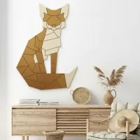3D Fuchs-Puzzle Wanddekoration – Birken-Sperrholz 57x80 cm