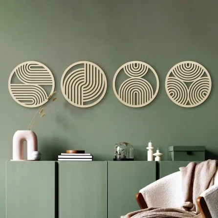 Set of Round Coasters with Pattern