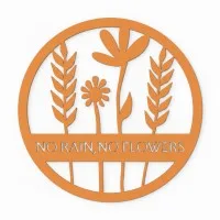 Déco murale en contreplaqué – No Rain No Flowers, ronde