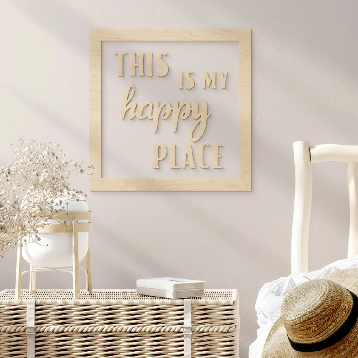 Plywood wall sign This is my happy place