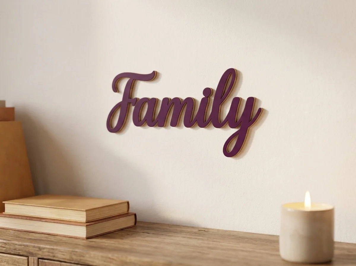 Family Plywood Wood Decor